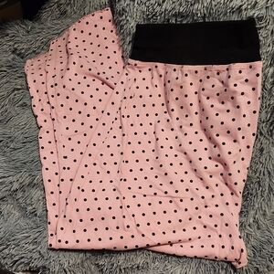 Cacique Pink and Black Polka Dot Kids Leggings